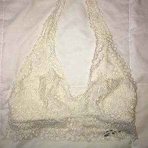 Aerie off-white halter bralette